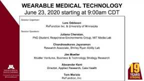 DMD 2020 Wearable Medical Technology Session (recorded live)