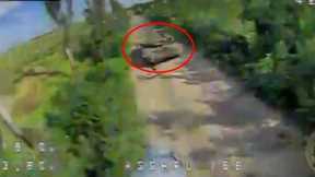 Ukraines Drone Army Strike Engine Of T-90M Tank Three Times