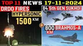 Indian Defence Updates : India Tests Hypersonic Missile,5th Gen Super Sukhoi,800 Km Brahmos ALCM