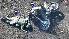 Terrifying: Russian Soldiers on Motorcycles Blown Up by Sudden Drone Strikes