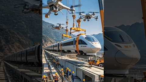 ai Railway Construction via Drones:The Technology of the Future #ai #automobile #military #wildlife