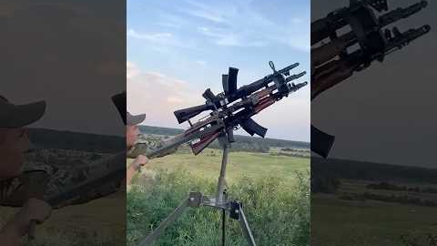 Six AK-74s Strapped Together As A Ukrainian Anti-Drone Gun In Action