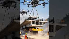 Futuristic Drone Technology Revolutionizing Bridge Construction