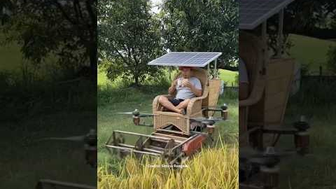 Imaginary Solar-Powered Drone Combine Harvester 🌞🚁 | Future Rice Farming Innovation