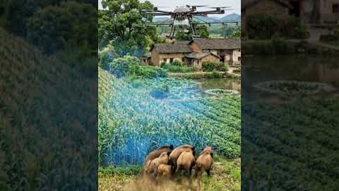 Drone Protects Farmland from Wild Boars | Smart Farming Technology in Action