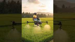 Futuristic Farming Drone Spray in Rice Field | Ultra Realistic Farming Technology
