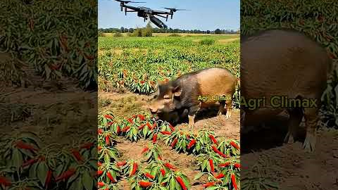 Drone to kill harmful pigs in the field. 3 #farming #agriculturetechnology #agriculture