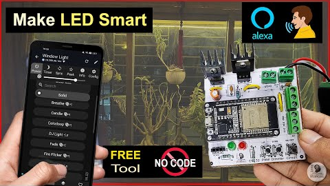ESP32 WLED IoT Project | Control Non-Addressable LED with PWM, Alexa, IR & Buttons (No Code)