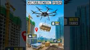 How China Uses Heavy-Lift Drones at Construction Sites | Transport Steel, Solar & Water Tanks